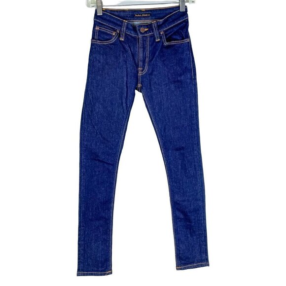 Nudie Jeans Skinny Lin Deep Indigo sz 25 x 30 - Picture 2 of 12